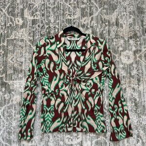 Zara Green and Black Tie Front Pantsuit